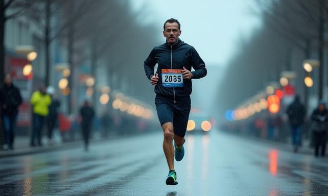Foto van hardloper in de Marathon van Amsterdam
